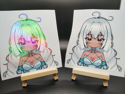 [OC] Rosileah the Winter Butterfly (Version #2) Anime Girl Sticker! Water-Resistant Vinyl Sticker!