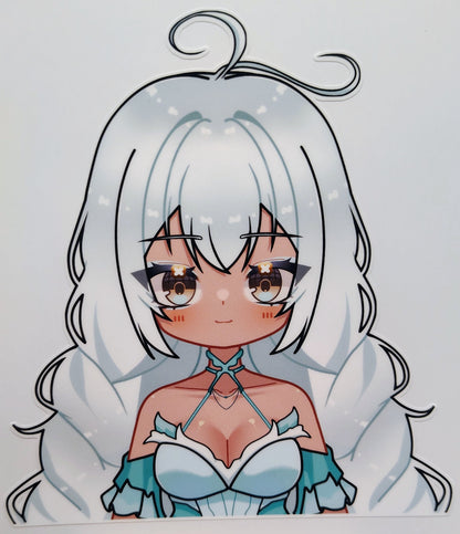 [OC] Rosileah the Winter Butterfly (Version #2) Anime Girl Sticker! Water-Resistant Vinyl Sticker!