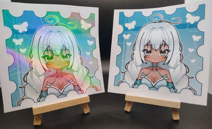[OC] Rosileah the Winter Butterfly (Version #2) Anime Girl Sticker! Water-Resistant Vinyl Sticker!