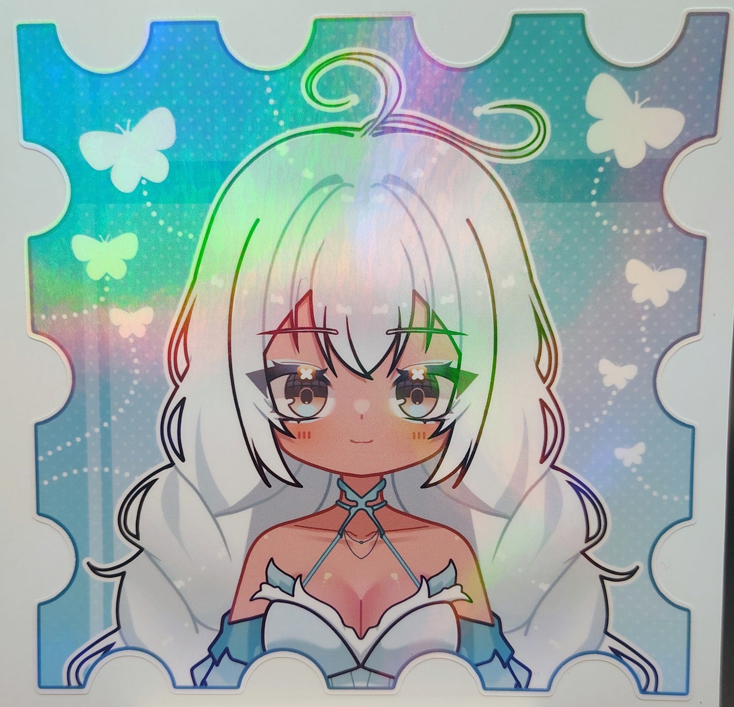 [OC] Rosileah the Winter Butterfly (Version #2) Anime Girl Sticker! Water-Resistant Vinyl Sticker!