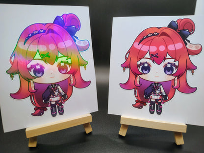 [VTuber] Chibi BerryCrepe Fan Art Sticker! Holographic Versions Available! Water-Resistant Vinyl Sticker!