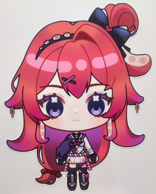 [VTuber] Chibi BerryCrepe Fan Art Sticker! Holographic Versions Available! Water-Resistant Vinyl Sticker!