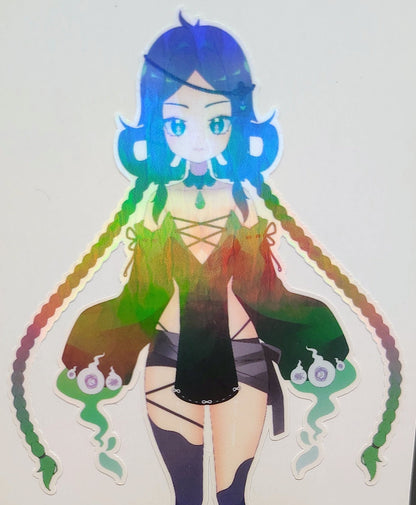 [OC] Yumikaze Phallura Anime Girl Sticker! Holographic Versions Available! Water-Resistant Vinyl Sticker!