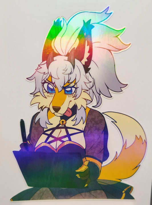 [VTuber] Seosaur Fan Art Sticker! Holographic Versions Available! Water-Resistant Vinyl Sticker!