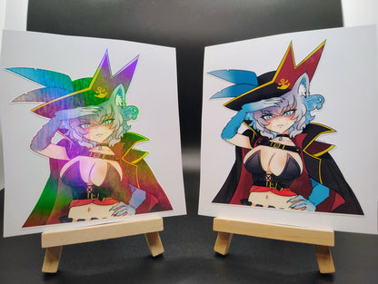 [VTuber] Captain Dandyfloss Fan Art Sticker! Holographic Versions Available! Water-Resistant Vinyl Sticker!