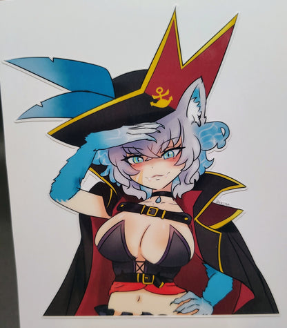 [VTuber] Captain Dandyfloss Fan Art Sticker! Holographic Versions Available! Water-Resistant Vinyl Sticker!