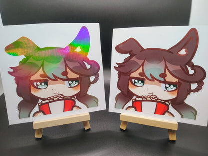 [OC] Marisa Chocomint Anime Girl Sticker! Bored Popcorn Version!