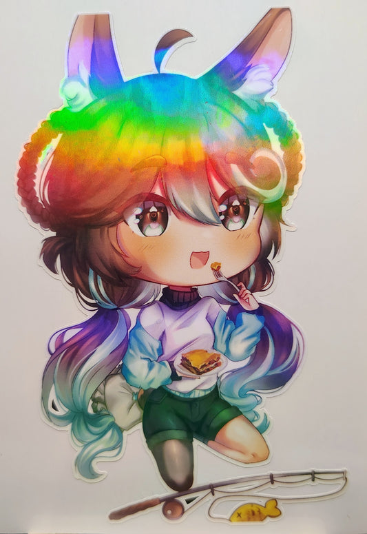 [OC] Marisa Chocomint Anime Girl Sticker! Fishing Break Chibi Version!