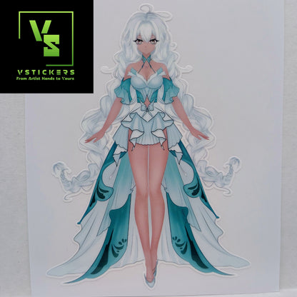 [OC] Rosileah the Winter Butterfly Anime Girl Sticker! Water-Resistant Vinyl Sticker!
