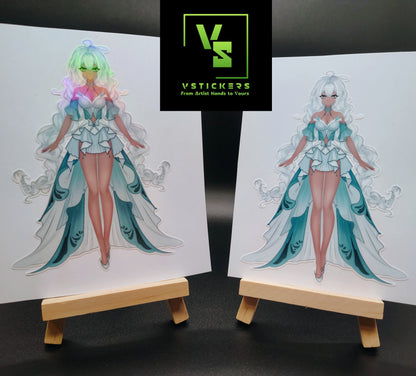 [OC] Rosileah the Winter Butterfly Anime Girl Sticker! Water-Resistant Vinyl Sticker!