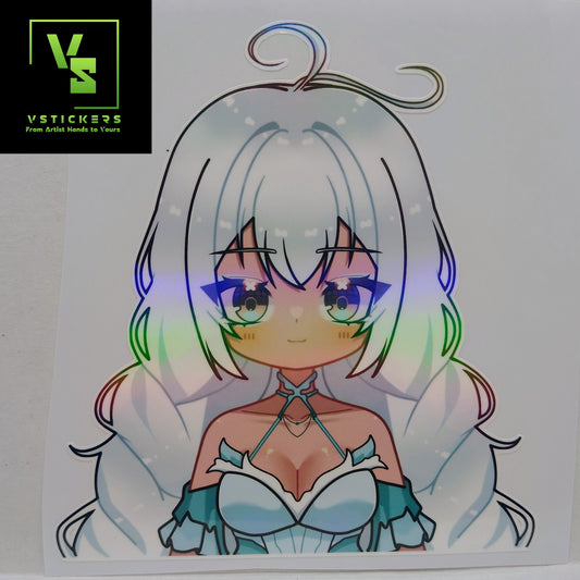 [OC] Rosileah the Winter Butterfly (Version #2) Anime Girl Sticker! Water-Resistant Vinyl Sticker!