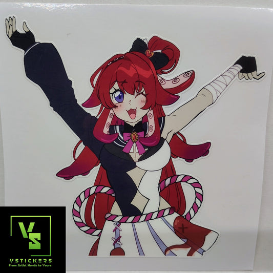 [Vtuber] BerryCrepe Fan Art Sticker! Holographic Versions Available! Water-Resistant Vinyl Sticker!
