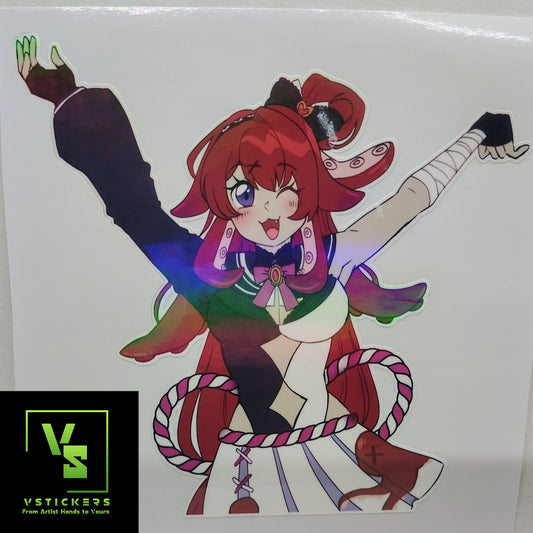 [Vtuber] BerryCrepe Fan Art Sticker! Holographic Versions Available! Water-Resistant Vinyl Sticker!