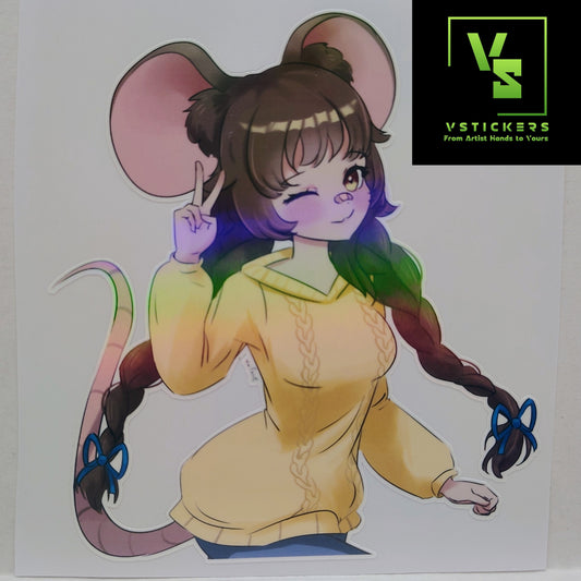 [VTuber] ZumiVT Fan Art Sticker! Holographic Versions Available! Water-Resistant Vinyl Sticker!