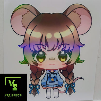 [VTuber] Chibi ZumiVT Fan Art Sticker! Holographic Versions Available! Water-Resistant Vinyl Sticker!