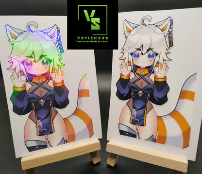 [VTuber] Deme Fan Art Sticker! Holographic Versions Available! Water-Resistant Vinyl Sticker!