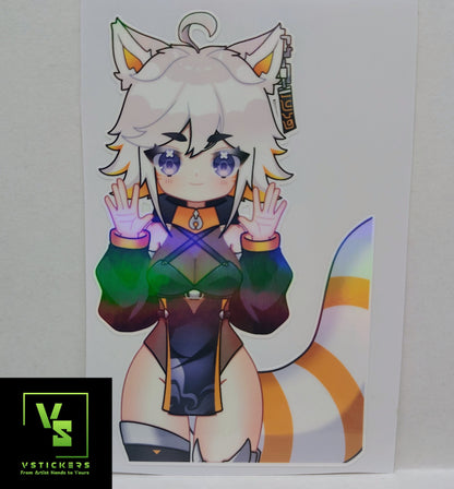 [VTuber] Deme Fan Art Sticker! Holographic Versions Available! Water-Resistant Vinyl Sticker!