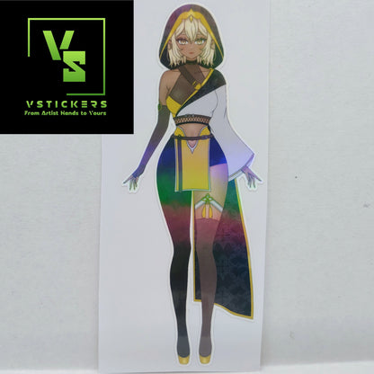 [OC] Selene X Assassin Outfit Anime Girl Sticker! Holographic Versions Available! Water-Resistant Vinyl Sticker!