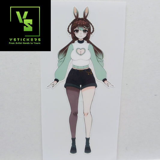 [OC] Marisa Chocomint Anime Girl Sticker! Holographic Versions Available! Water-Resistant Vinyl Sticker!
