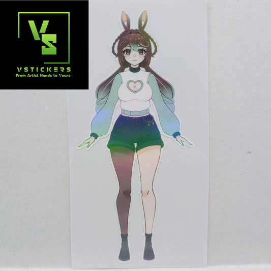[OC] Marisa Chocomint Anime Girl Sticker! Holographic Versions Available! Water-Resistant Vinyl Sticker!