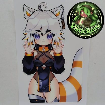 [VTuber] Deme Fan Art Sticker! Holographic Versions Available! Water-Resistant Vinyl Sticker!