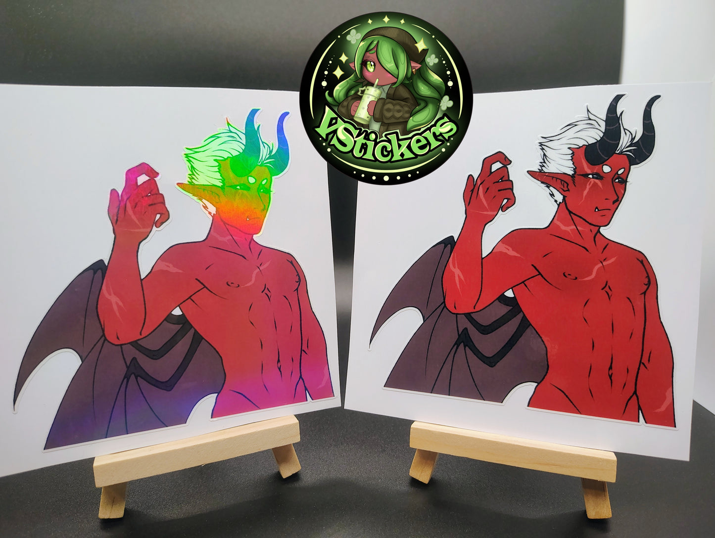 [OC] Wallie Crimson the Half-Demon Anime Man Sticker! Spicy Tease Version!