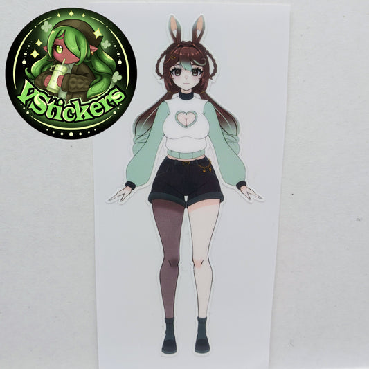 [OC] Marisa Chocomint Anime Girl Sticker! Holographic Versions Available! Water-Resistant Vinyl Sticker!