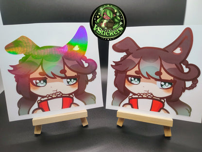 [OC] Marisa Chocomint Anime Girl Sticker! Bored Popcorn Version!