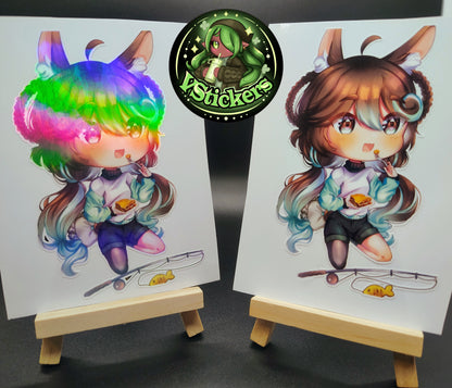 [OC] Marisa Chocomint Anime Girl Sticker! Fishing Break Chibi Version!