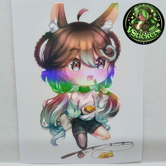 [OC] Marisa Chocomint Anime Girl Sticker! Fishing Break Chibi Version!