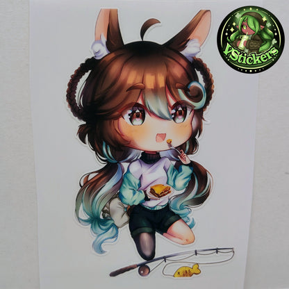 [OC] Marisa Chocomint Anime Girl Sticker! Fishing Break Chibi Version!