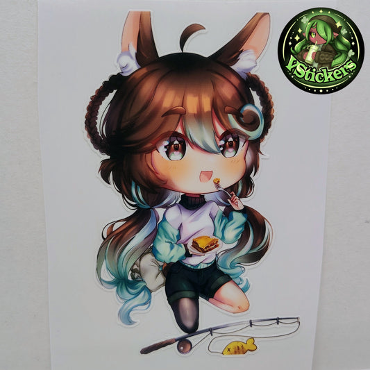 [OC] Marisa Chocomint Anime Girl Sticker! Fishing Break Chibi Version!