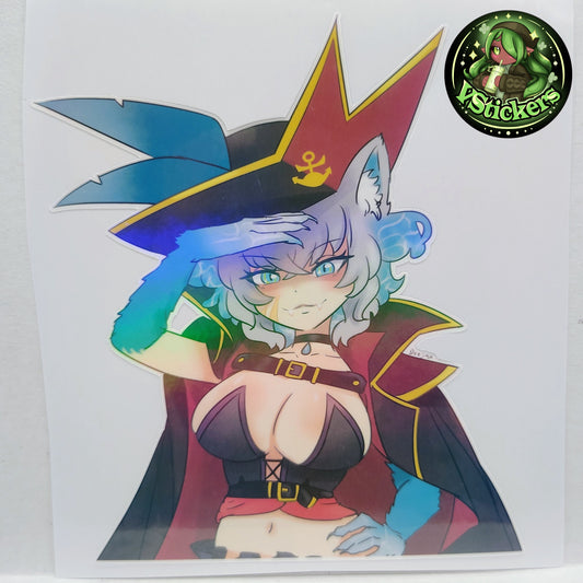 [VTuber] Captain Dandyfloss Fan Art Sticker! Holographic Versions Available! Water-Resistant Vinyl Sticker!