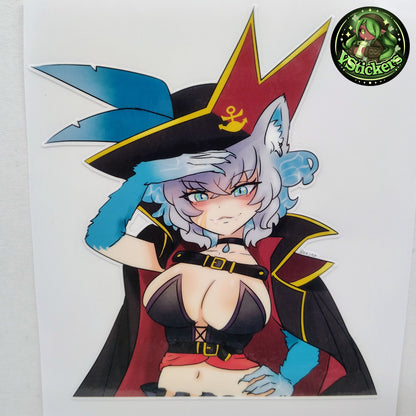 [VTuber] Captain Dandyfloss Fan Art Sticker! Holographic Versions Available! Water-Resistant Vinyl Sticker!