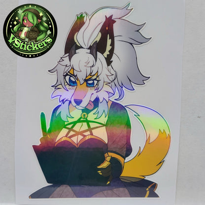 [VTuber] Seosaur Fan Art Sticker! Holographic Versions Available! Water-Resistant Vinyl Sticker!