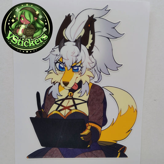 [VTuber] Seosaur Fan Art Sticker! Holographic Versions Available! Water-Resistant Vinyl Sticker!
