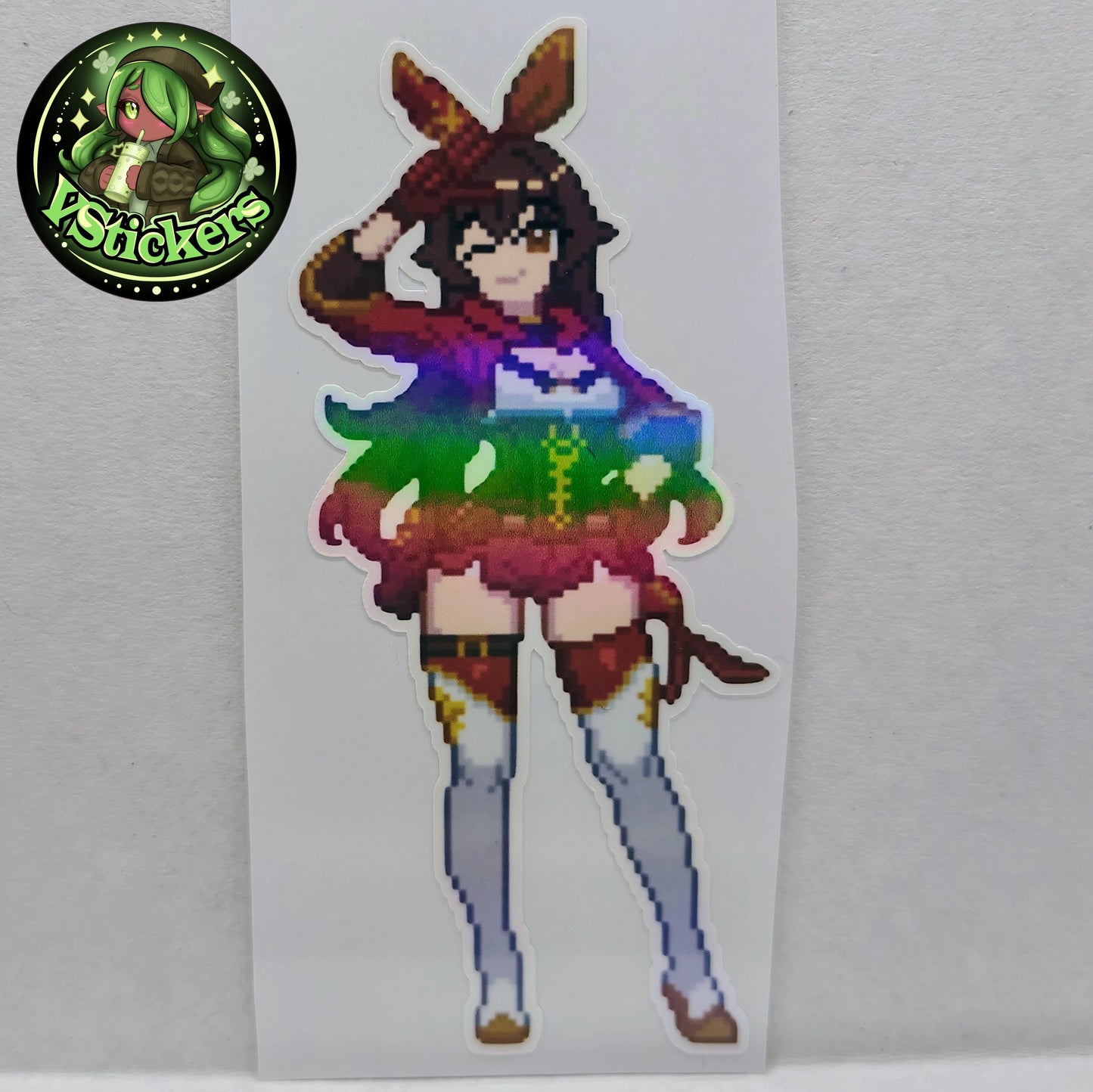 [Genshin Impact] Pixel Amber Fan Art Water-Resistant Vinyl Sticker! Fan-Made Merchandise!