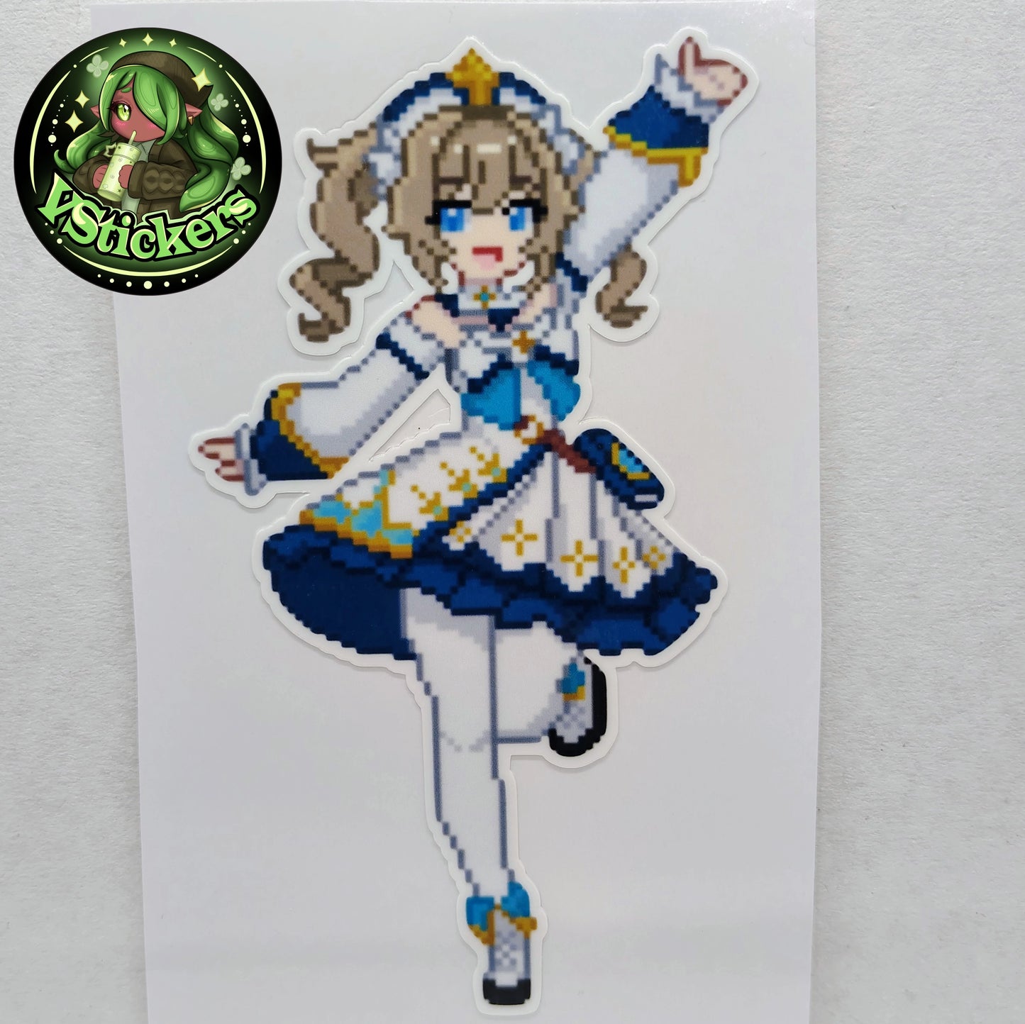 [Genshin Impact] Pixel Barbara Fan Art Water-Resistant Vinyl Sticker! Fan-Made Merchandise!