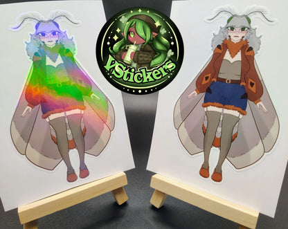 [OC] Suwa Buckshade the Bog Buck Moth Girl! - Water-Resistant Vinyl Sticker!