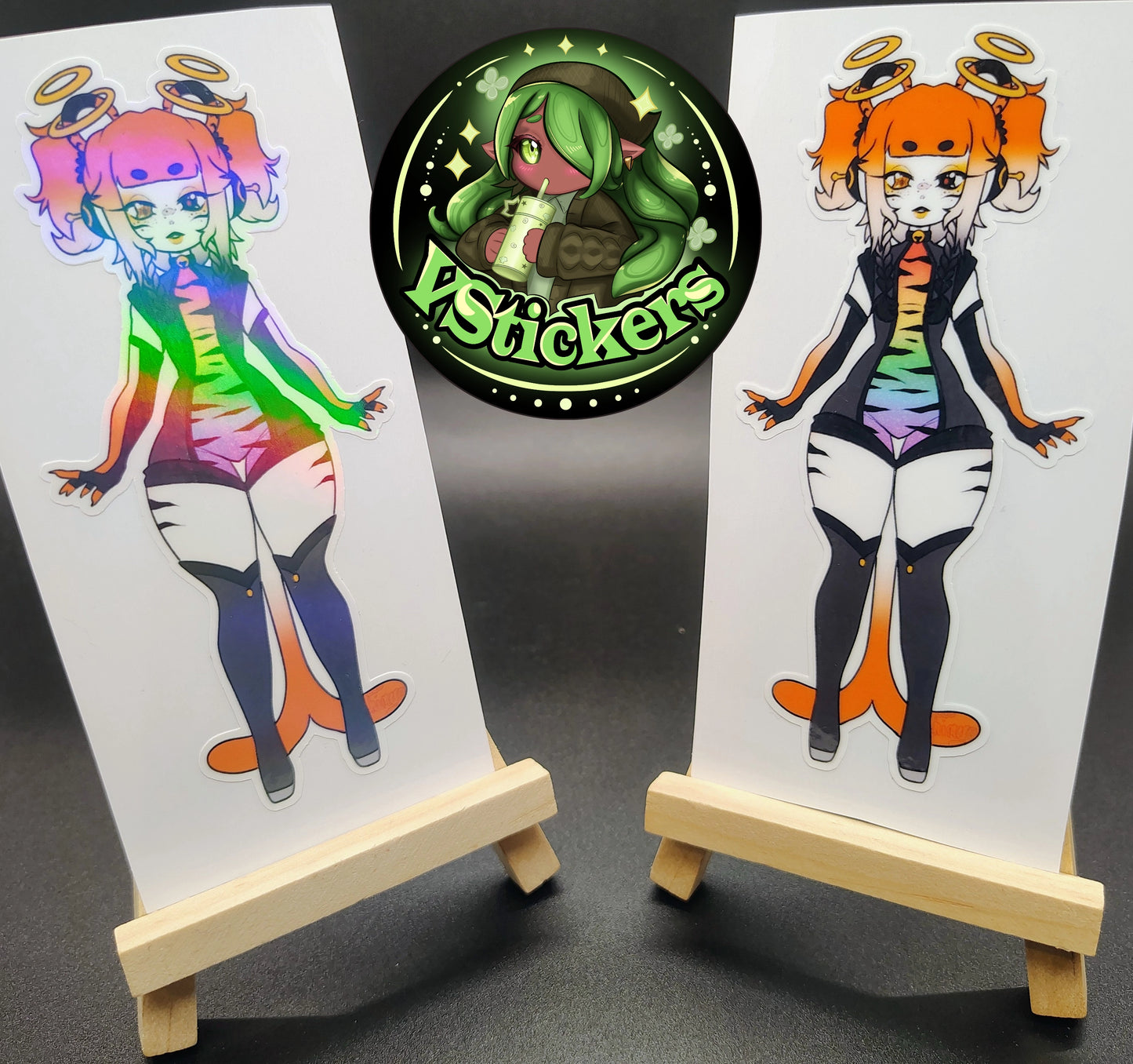 [OC] Falaria Tipeach the Alien "Tiger" Catgirl! - Water-Resistant Vinyl Sticker!