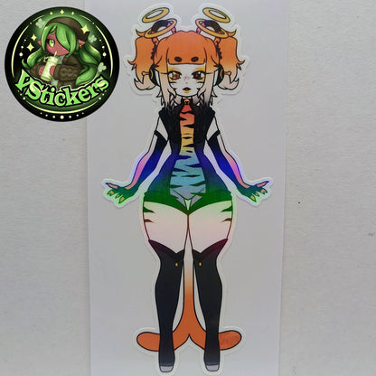 [OC] Falaria Tipeach the Alien "Tiger" Catgirl! - Water-Resistant Vinyl Sticker!