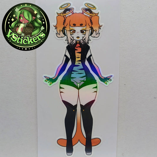 [OC] Falaria Tipeach the Alien "Tiger" Catgirl! - Water-Resistant Vinyl Sticker!