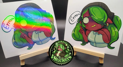 [OC] Emeralda (Chibi Ermm) - Water-Resistant Vinyl Sticker!