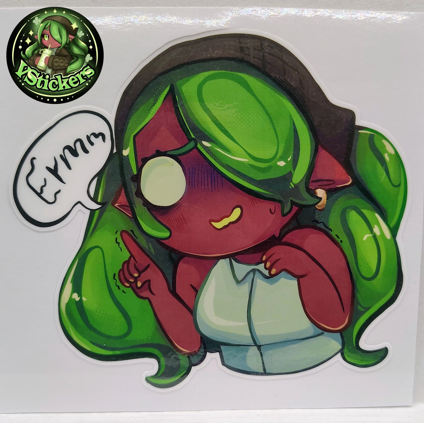 [OC] Emeralda (Chibi Ermm) - Water-Resistant Vinyl Sticker!