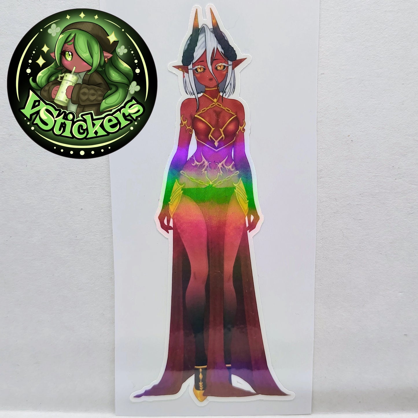 [OC] Atasha Hlaalu the Dark Elf Daedra! - Water-Resistant Vinyl Sticker!