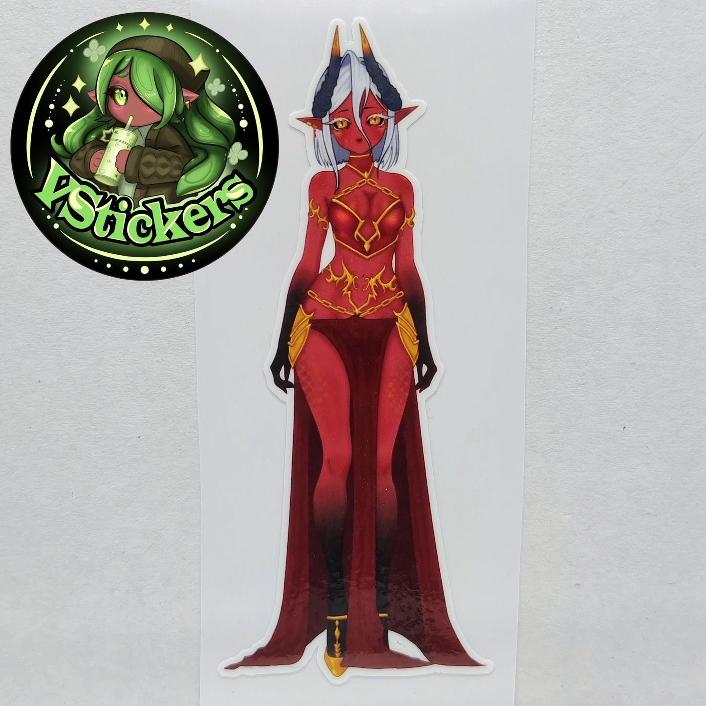 [OC] Atasha Hlaalu the Dark Elf Daedra! - Water-Resistant Vinyl Sticker!