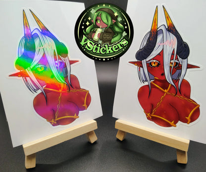 [OC] Atasha Hlaalu the Dark Elf Daedra (Oppai) - Water-Resistant Vinyl Sticker!