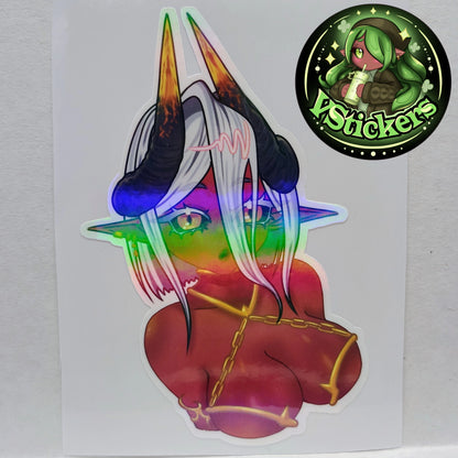 [OC] Atasha Hlaalu the Dark Elf Daedra (Oppai) - Water-Resistant Vinyl Sticker!