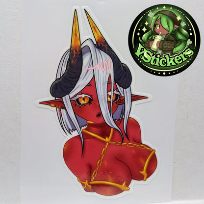 [OC] Atasha Hlaalu the Dark Elf Daedra (Oppai) - Water-Resistant Vinyl Sticker!