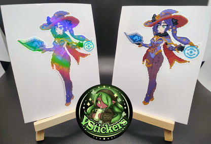 [Genshin Impact] Pixel Mona Fan Art Water-Resistant Vinyl Sticker! Fan-Made Merchandise!